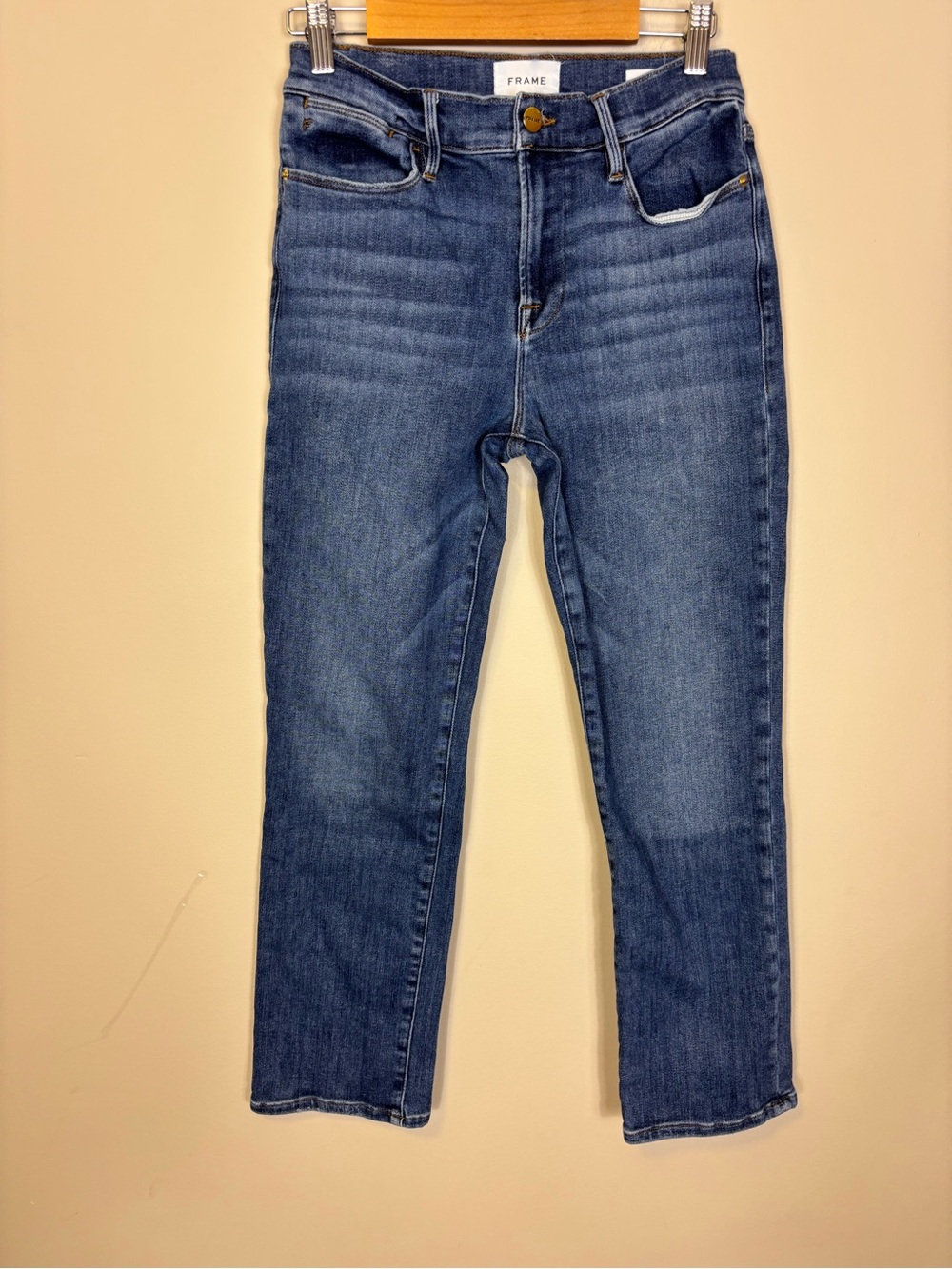 Frame Denim Le High Rise Medium Blue Straight Leg Jeans Women’s 28